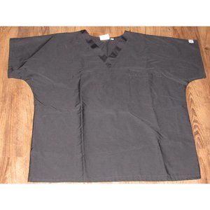 Scrub Zone Premium Uniform Medical One Pocket V-Neck Scrub, Black, Size X-Large